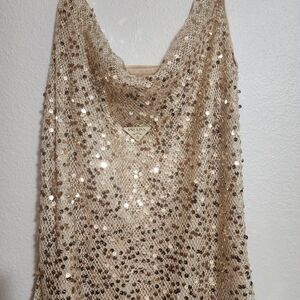 Prada White and Gold Pin